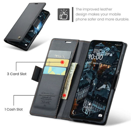 For Samsung Galaxy A06 Case CASEME 023 Series RFID Blocking Glossy Stand Phone Cover
