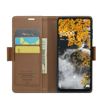 For Samsung Galaxy A06 Case CASEME 023 Series RFID Blocking Glossy Stand Phone Cover