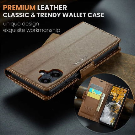 For Samsung Galaxy A06 Case CASEME 023 Series RFID Blocking Glossy Stand Phone Cover