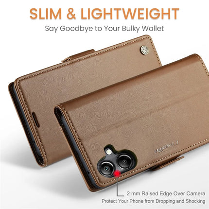 For Samsung Galaxy A06 Case CASEME 023 Series RFID Blocking Glossy Stand Phone Cover