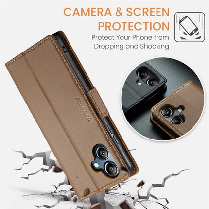 For Samsung Galaxy A06 Case CASEME 023 Series RFID Blocking Glossy Stand Phone Cover