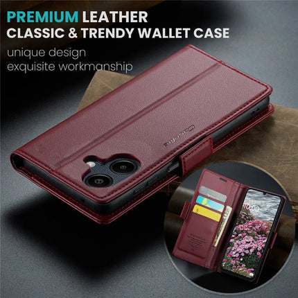 For Samsung Galaxy A06 Case CASEME 023 Series RFID Blocking Glossy Stand Phone Cover
