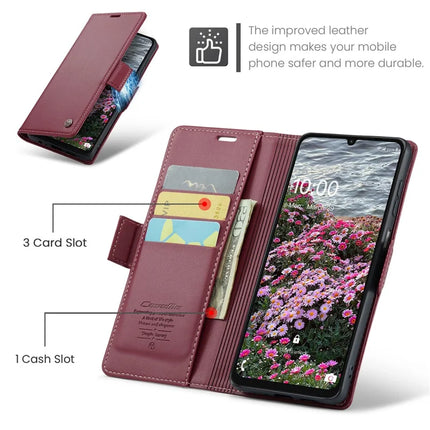 For Samsung Galaxy A06 Case CASEME 023 Series RFID Blocking Glossy Stand Phone Cover
