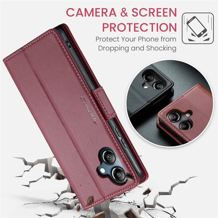 For Samsung Galaxy A06 Case CASEME 023 Series RFID Blocking Glossy Stand Phone Cover