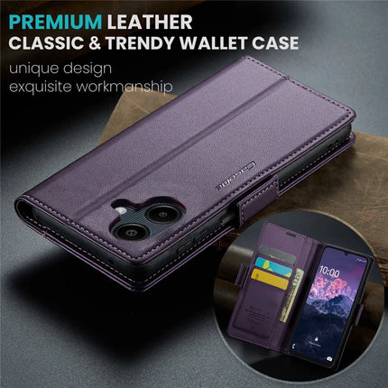 For Samsung Galaxy A06 Case CASEME 023 Series RFID Blocking Glossy Stand Phone Cover