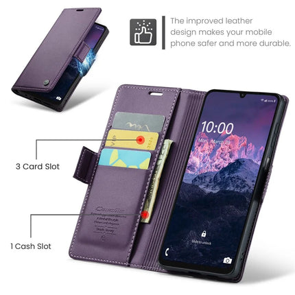 For Samsung Galaxy A06 Case CASEME 023 Series RFID Blocking Glossy Stand Phone Cover