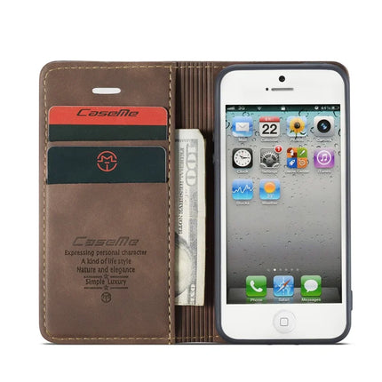 For iPhone 5s / iPhone SE (1st generation) / iPhone 5 Case CASEME 013 Series Card Holder Stand Leather Phone Cover