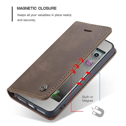 For iPhone 5s / iPhone SE (1st generation) / iPhone 5 Case CASEME 013 Series Card Holder Stand Leather Phone Cover