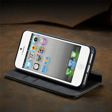 For iPhone 5s / iPhone SE (1st generation) / iPhone 5 Case CASEME 013 Series Card Holder Stand Leather Phone Cover