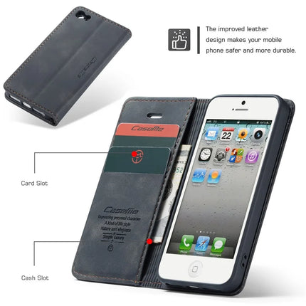 For iPhone 5s / iPhone SE (1st generation) / iPhone 5 Case CASEME 013 Series Card Holder Stand Leather Phone Cover