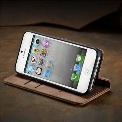 For iPhone 5s / iPhone SE (1st generation) / iPhone 5 Case CASEME 013 Series Card Holder Stand Leather Phone Cover