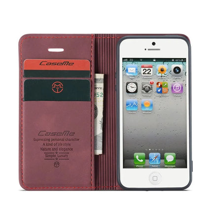 For iPhone 5s / iPhone SE (1st generation) / iPhone 5 Case CASEME 013 Series Card Holder Stand Leather Phone Cover