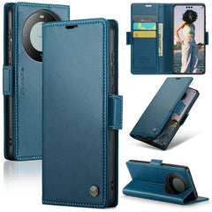 For Huawei Mate 60 Pro+ / Huawei Mate 60 Pro Case CASEME 023 Series RFID Blocking Glossy Stand Phone Cover - Blue