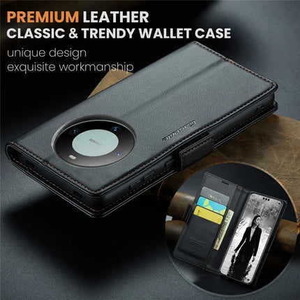 For Huawei Mate 60 Pro+ / Huawei Mate 60 Pro Case CASEME 023 Series RFID Blocking Glossy Stand Phone Cover