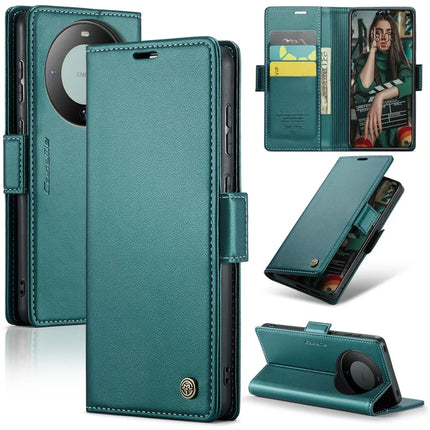 For Huawei Mate 60 Pro+ / Huawei Mate 60 Pro Case CASEME 023 Series RFID Blocking Glossy Stand Phone Cover - Green