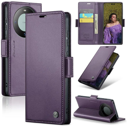 For Huawei Mate 60 Pro+ / Huawei Mate 60 Pro Case CASEME 023 Series RFID Blocking Glossy Stand Phone Cover - Purple