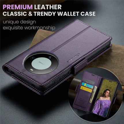 For Huawei Mate 60 Pro+ / Huawei Mate 60 Pro Case CASEME 023 Series RFID Blocking Glossy Stand Phone Cover