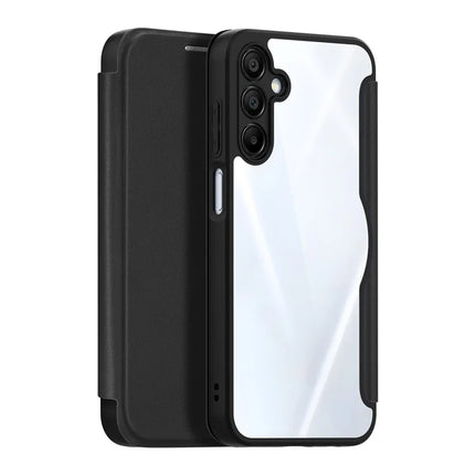For Samsung Galaxy A16 4G / Galaxy A16 5G Leather Case DUX DUCIS Skin X Pro Series Stand Cover Compatible with MagSafe - Black