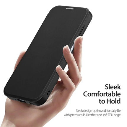 For Samsung Galaxy A16 4G / Galaxy A16 5G Leather Case DUX DUCIS Skin X Pro Series Stand Cover Compatible with MagSafe