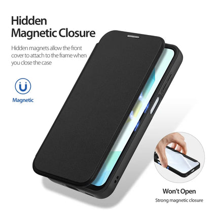 For Samsung Galaxy A16 4G / Galaxy A16 5G Leather Case DUX DUCIS Skin X Pro Series Stand Cover Compatible with MagSafe
