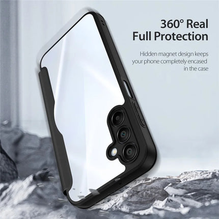 For Samsung Galaxy A16 4G / Galaxy A16 5G Leather Case DUX DUCIS Skin X Pro Series Stand Cover Compatible with MagSafe