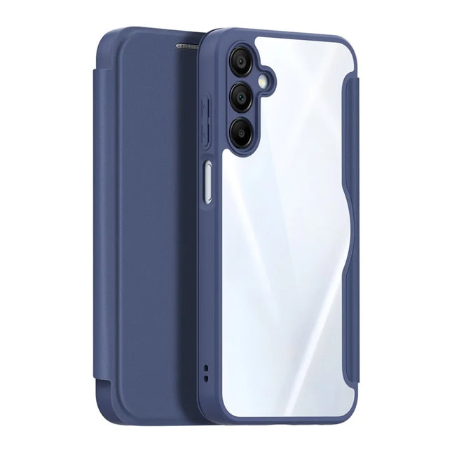 For Samsung Galaxy A16 4G / Galaxy A16 5G Leather Case DUX DUCIS Skin X Pro Series Stand Cover Compatible with MagSafe - Blue