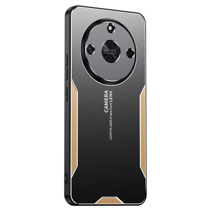 For Honor X60 5G Phone Case Aluminium Alloy TPU PC Back Cover - Gold