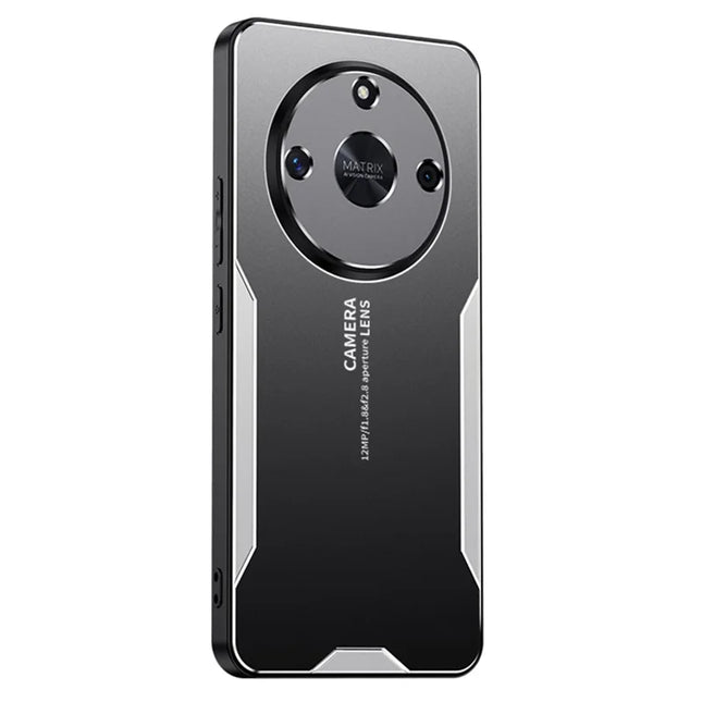 For Honor X60 5G Phone Case Aluminium Alloy TPU PC Back Cover - Silver