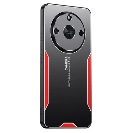 For Honor X60 5G Phone Case Aluminium Alloy TPU PC Back Cover - Red