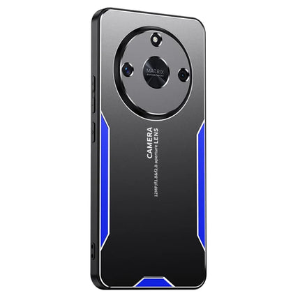 For Honor X60 5G Phone Case Aluminium Alloy TPU PC Back Cover - Blue