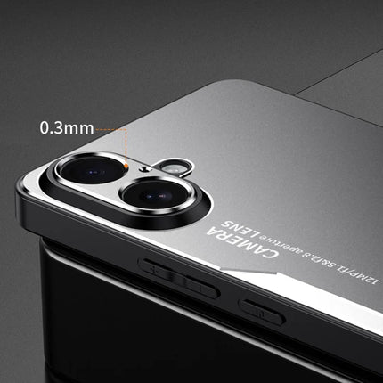 For iPhone 16 Phone Case Aluminium Alloy TPU PC Back Cover
