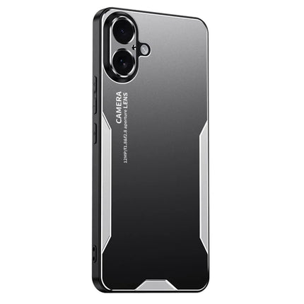 For iPhone 16 Plus Phone Case Aluminium Alloy TPU PC Back Cover - Silver