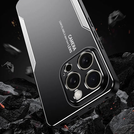 For iPhone 16 Pro Max Phone Case Aluminium Alloy TPU PC Back Cover