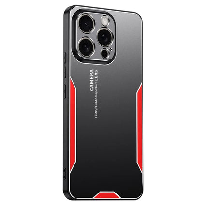 For iPhone 16 Pro Max Phone Case Aluminium Alloy TPU PC Back Cover - Red