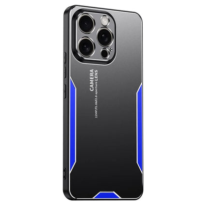 For iPhone 16 Pro Max Phone Case Aluminium Alloy TPU PC Back Cover - Blue