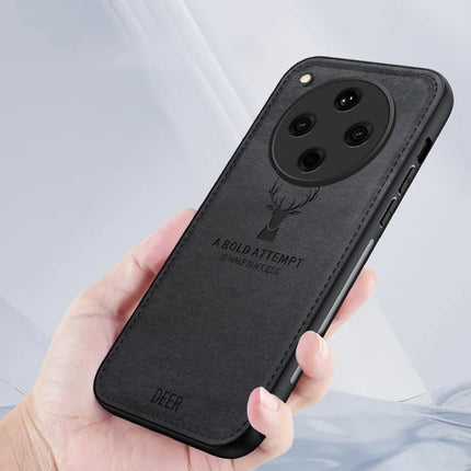 For Oppo Find X8 5G Case Deer Pattern Cloth Texture PU Leather Hybrid Phone Cover