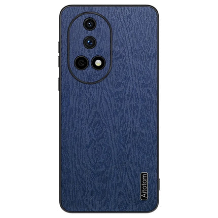 For Huawei nova 13 Case Wood Texture PU Leather Coated PC+TPU Phone Cover - Blue