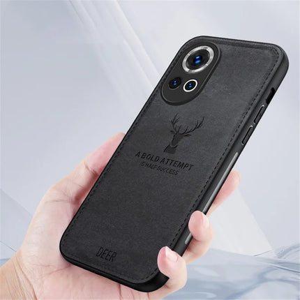 For Huawei nova 13 5G Case Deer Pattern Cloth Texture PU Leather Hybrid Phone Cover