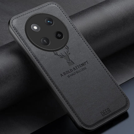 For Honor X60 Pro 5G Case Deer Pattern Cloth Texture PU Leather Hybrid Phone Cover