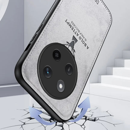 For Honor X60 Pro 5G Case Deer Pattern Cloth Texture PU Leather Hybrid Phone Cover