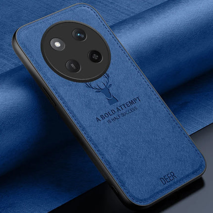 For Honor X60 Pro 5G Case Deer Pattern Cloth Texture PU Leather Hybrid Phone Cover