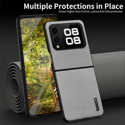 For Huawei nova Flip 5G Case Wood Texture PU Leather Coated PC+TPU Phone Cover