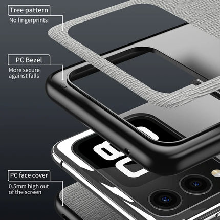 For Huawei nova Flip 5G Case Wood Texture PU Leather Coated PC+TPU Phone Cover