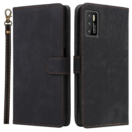 For Cubot P50 Wallet Case RFID Blocking PU Leather Cover Stand View - Black