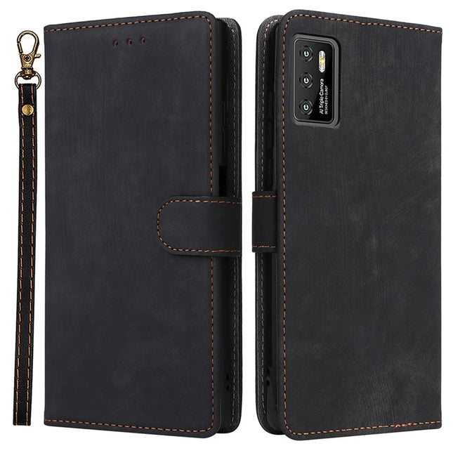 For Cubot P50 Wallet Case RFID Blocking PU Leather Cover Stand View - Black