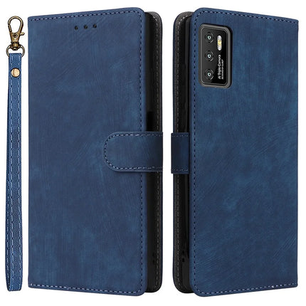 For Cubot P50 Wallet Case RFID Blocking PU Leather Cover Stand View - Blue