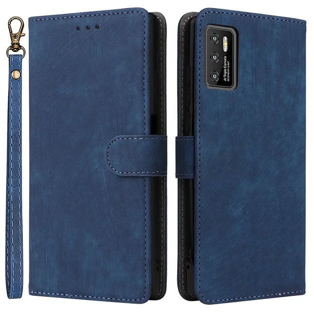 For Cubot P50 Wallet Case RFID Blocking PU Leather Cover Stand View - Blue