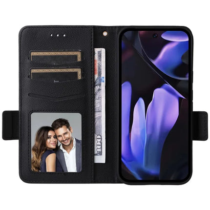 For Google Pixel 9a Case Litchi Texture PU Leather Wallet Flip Phone Cover
