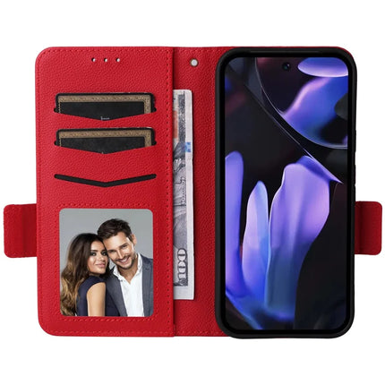 For Google Pixel 9a Case Litchi Texture PU Leather Wallet Flip Phone Cover