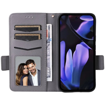 For Google Pixel 9a Case Litchi Texture PU Leather Wallet Flip Phone Cover